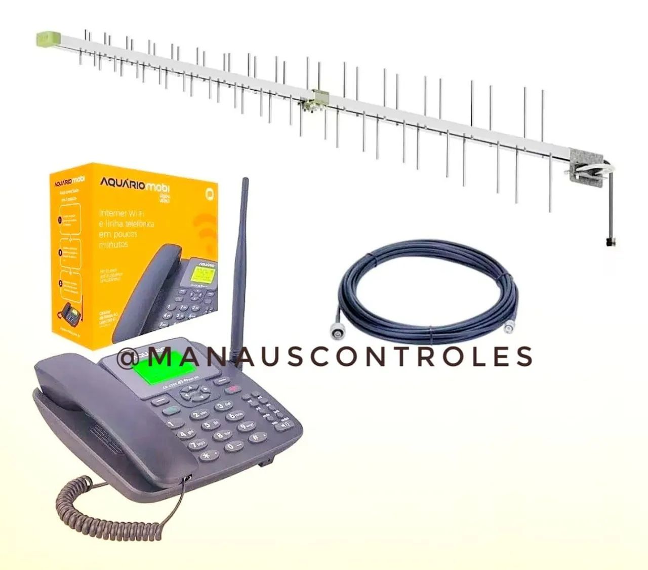Kit Telefone de mesa 4g rural + antena + cabo