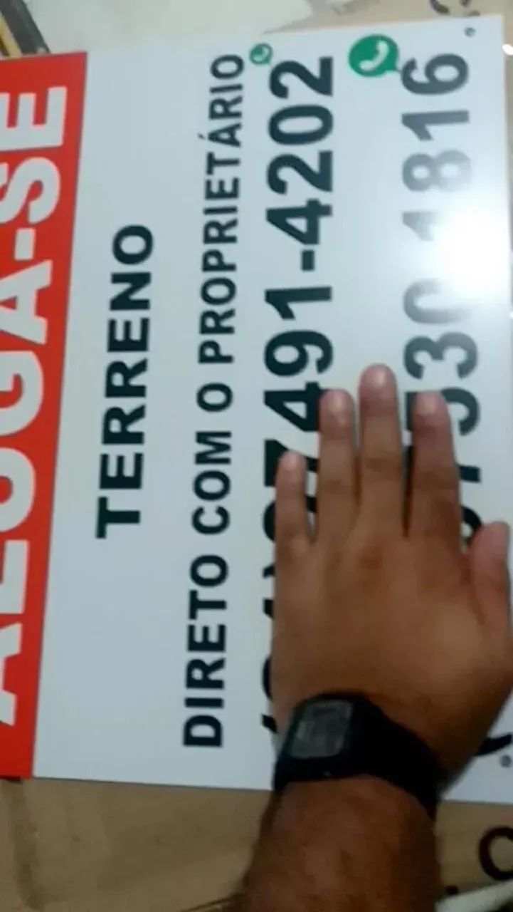 Placa vende ou placa aluga se personalizadas 40x30cm 
