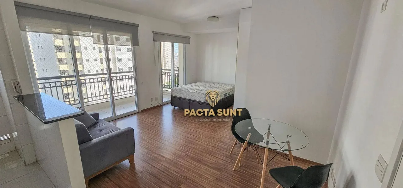Studio mobiliado com 1 dormitório, sala 2 ambientes, varanda, 1 vaga, para alugar, 40 m² p