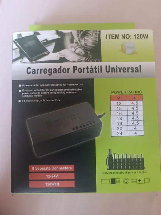Carregador Portátil Universal 120W para Notebook