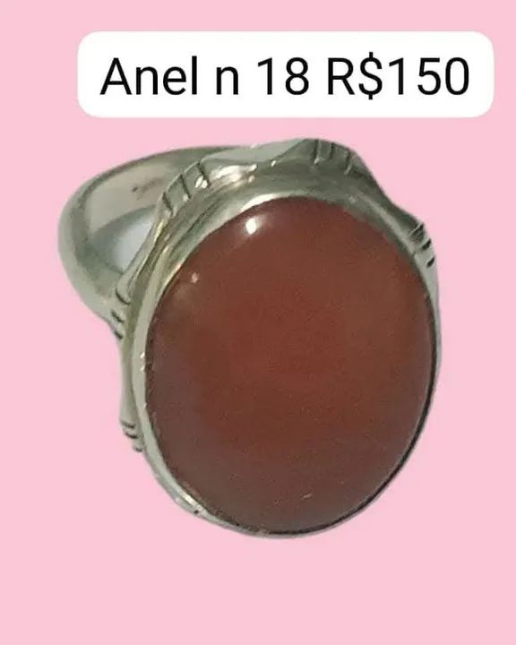 Anel de pedra cor de laranja - Foto 3