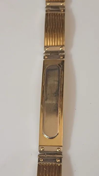 Pulseira de Ouro modelo retangular com divisão ouro branco  - Foto 2