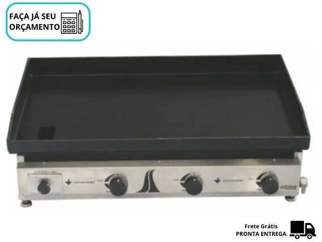 Chapa de Lanches Venâncio 80CM 3 Queimadores 