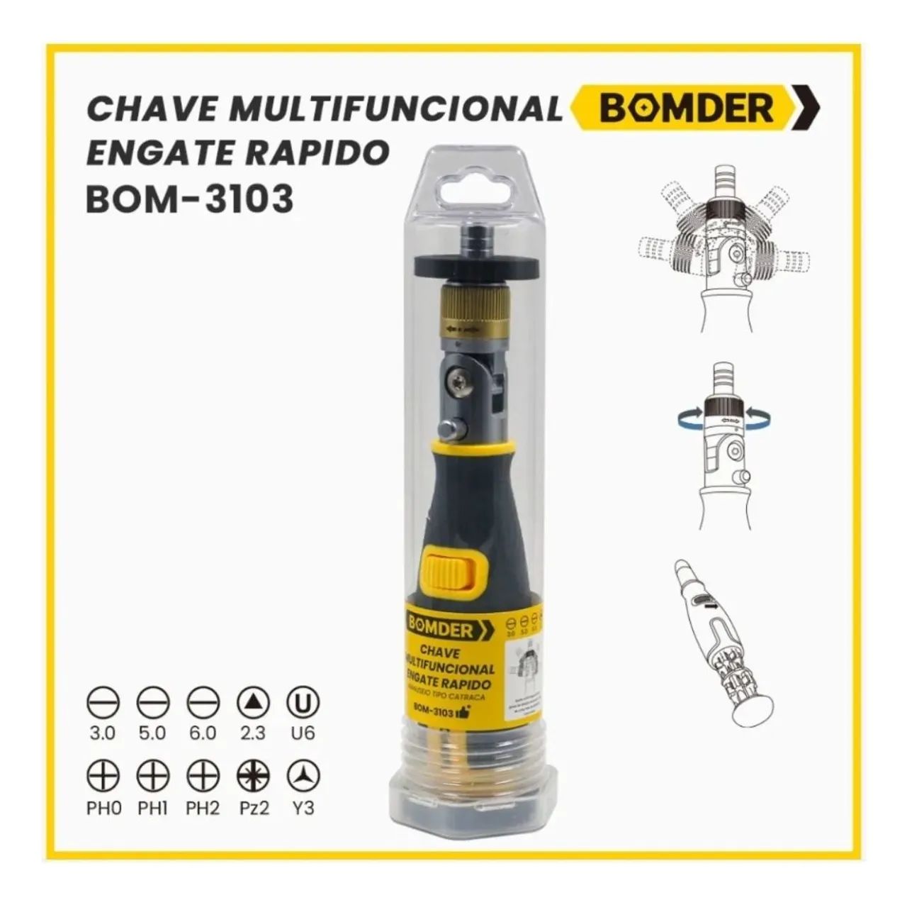 Chave Multifuncional com Engate Rápido BOM-3103