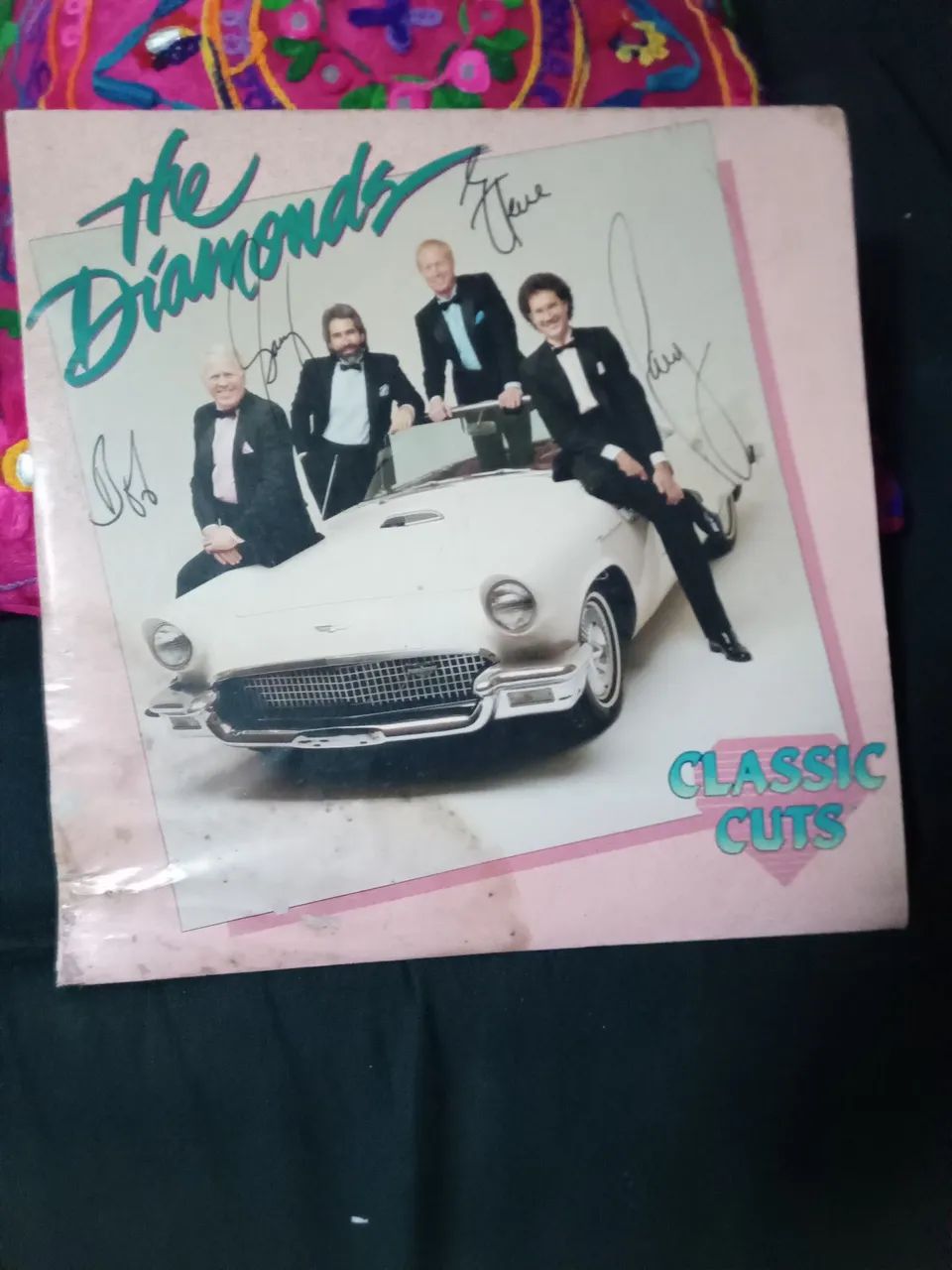 LP disco de vinil importado raro The Diamonds 1988 com autógrafos
