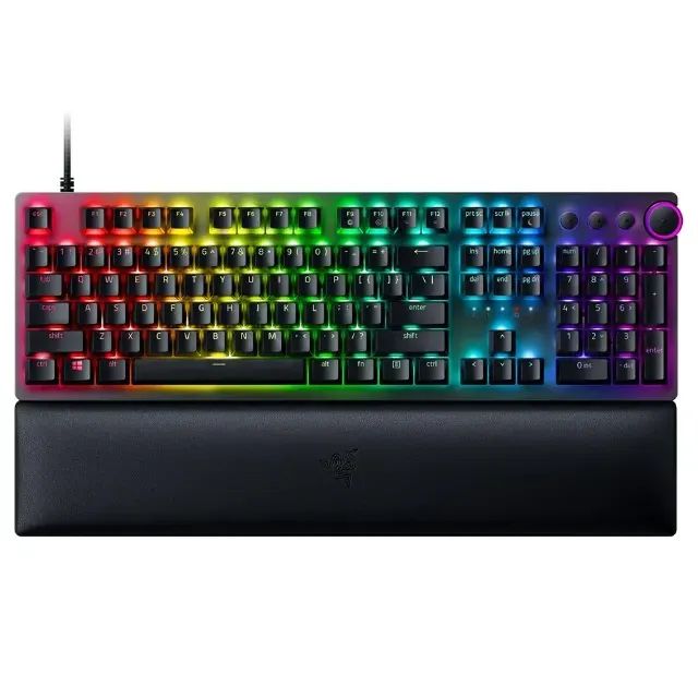 Teclado Gamer Razer Huntsman V2, Chroma RGB, Switch Óptico Red, com Apoio de Pulso, Preto 