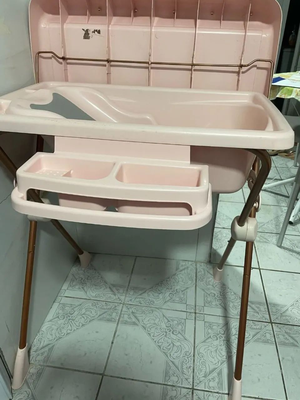 Banheira e Trocador de Bebê Rosa Burigotto  - Foto 3