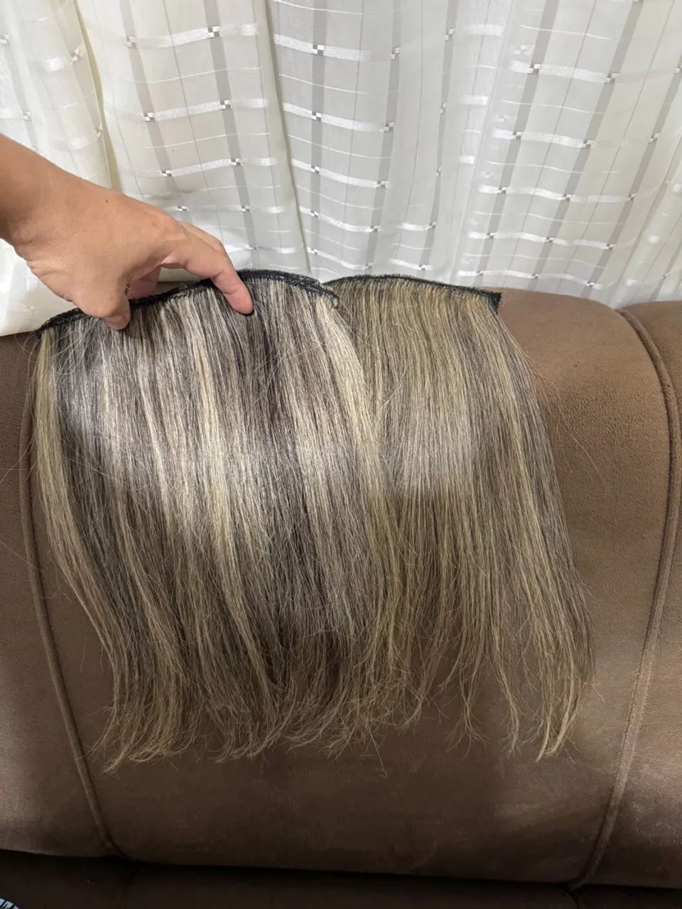 Conjunto 2 telinhas cabelo humano loiro mesclado  - Foto 2