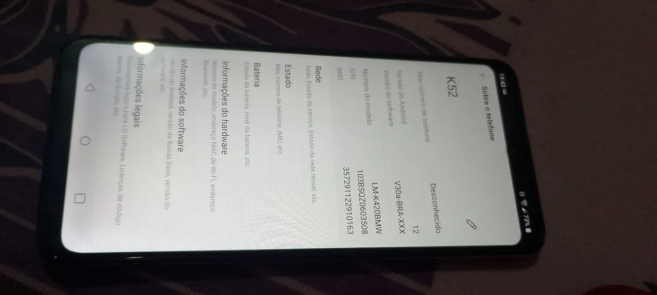 Vendo esse celular LG k52 200,00 apenas venda.. Interesse *