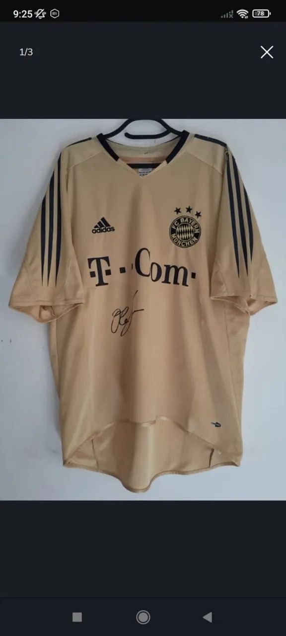 camisa bayern munich 2004 / 2005 #kahn autografada certificada