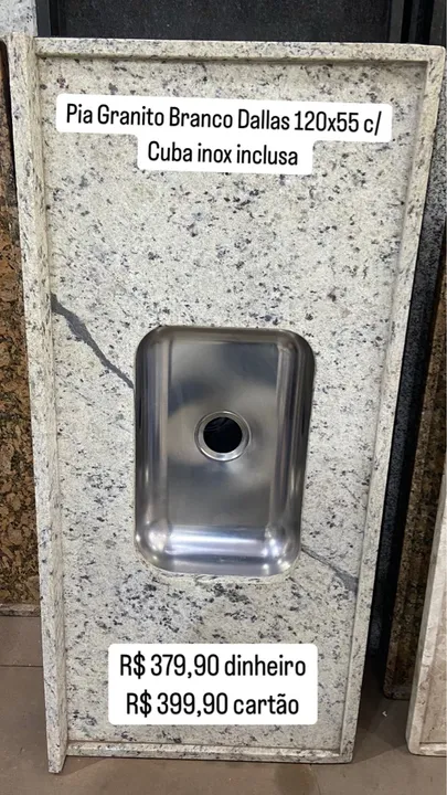 Pia Granito Branco Dallas 1,20m