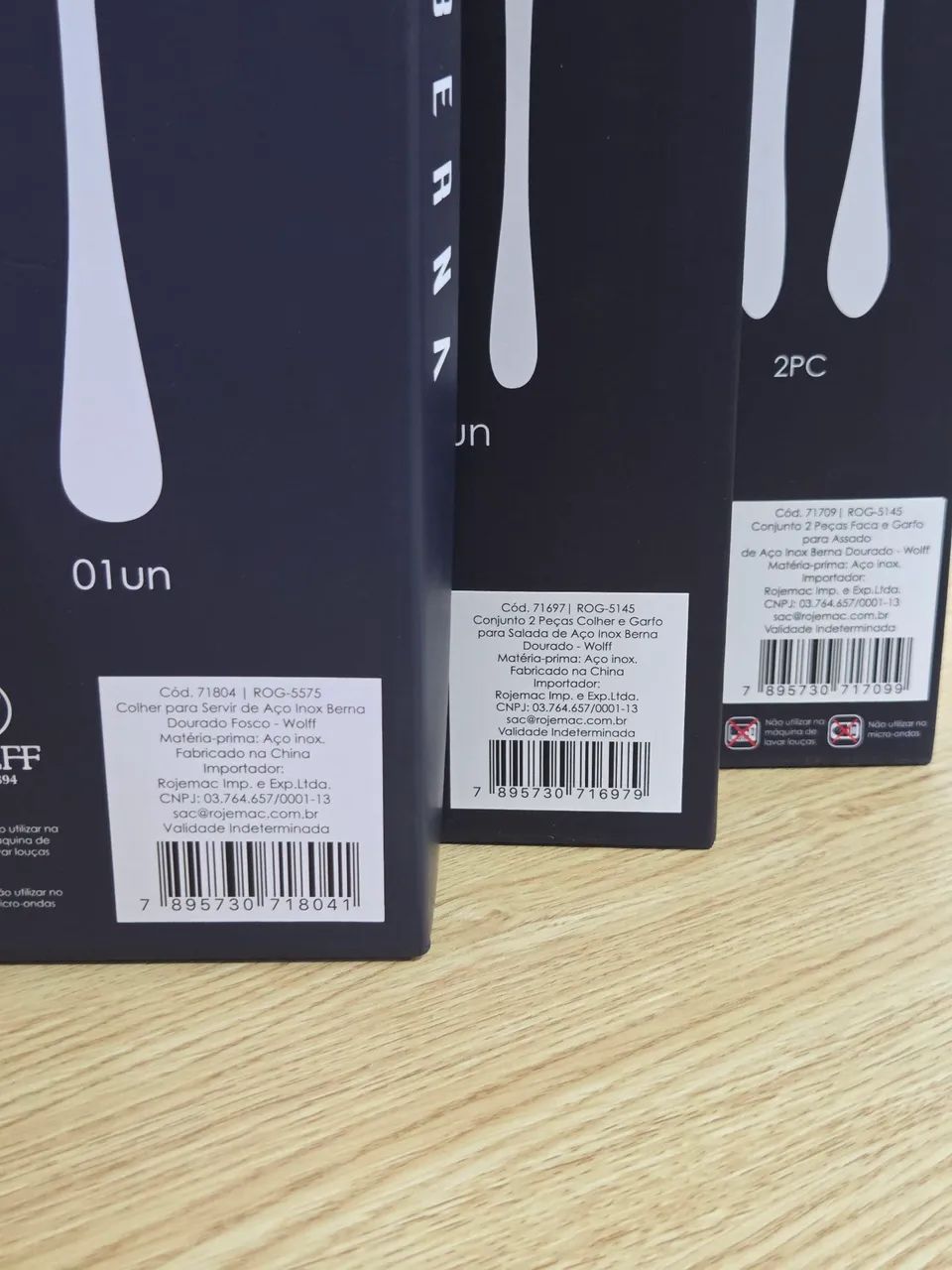 Conjunto de talheres de servir da Wolff modelo Berna dourado - 5 peças novas - Foto 6