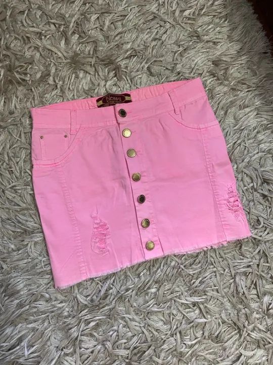 Saia Jeans Pink 