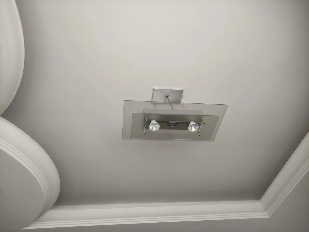 Pendente de vidro para 03 lâmpadas 50 cm x 28 cm - Inox - Foto 2