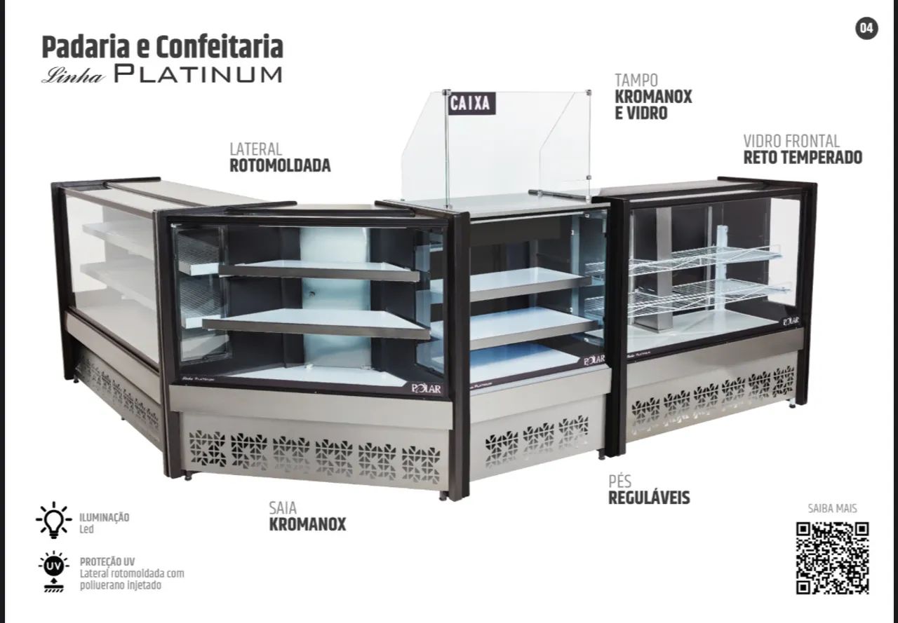Balcão vitrine natural - padarias e Mercadinhos- marca polofrio - a partir de r$ 3.699,00