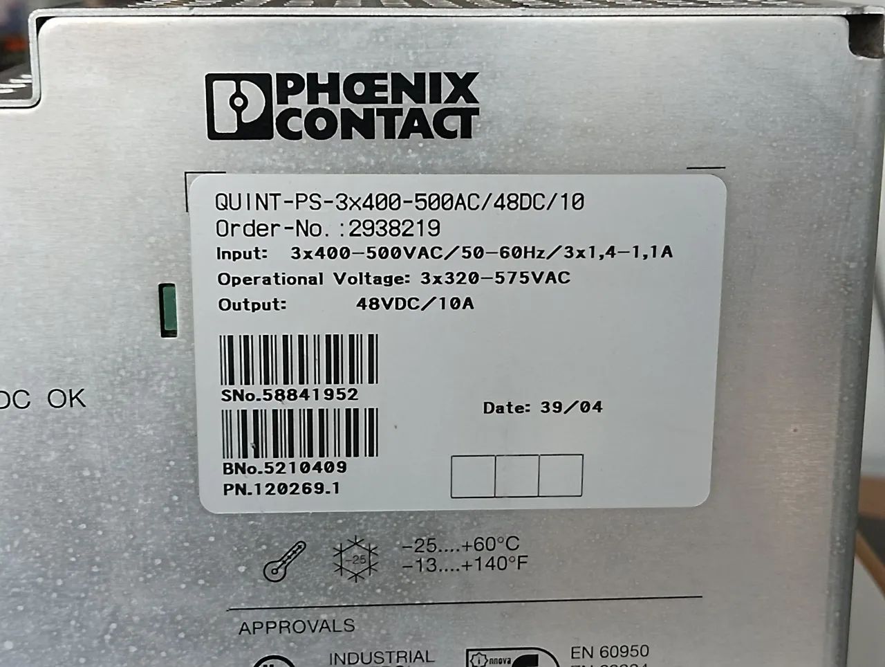 Fonte industrial PHOENIX CONTACT QUINT PS 3x400-500AC/48DC/10<br>QUINT PS 3x400-500AC/48DC/10 - Foto 5