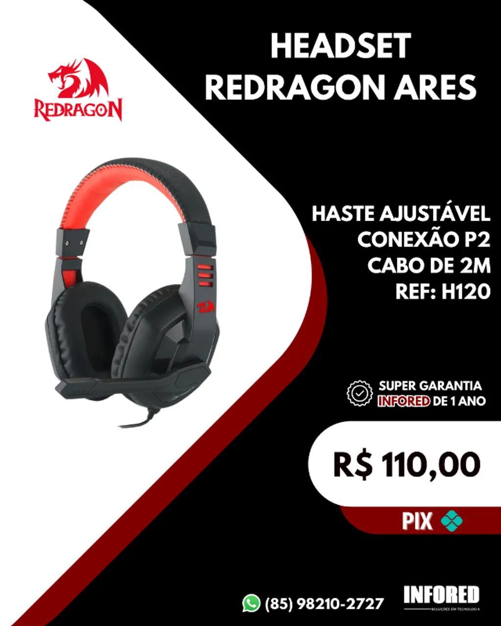 Headset Redragon Ares H120