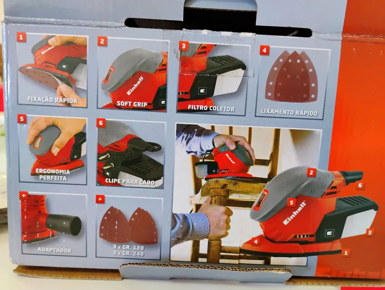 Lixadeira Multiuso Einhell RT-OS 13 - Nova - Foto 2
