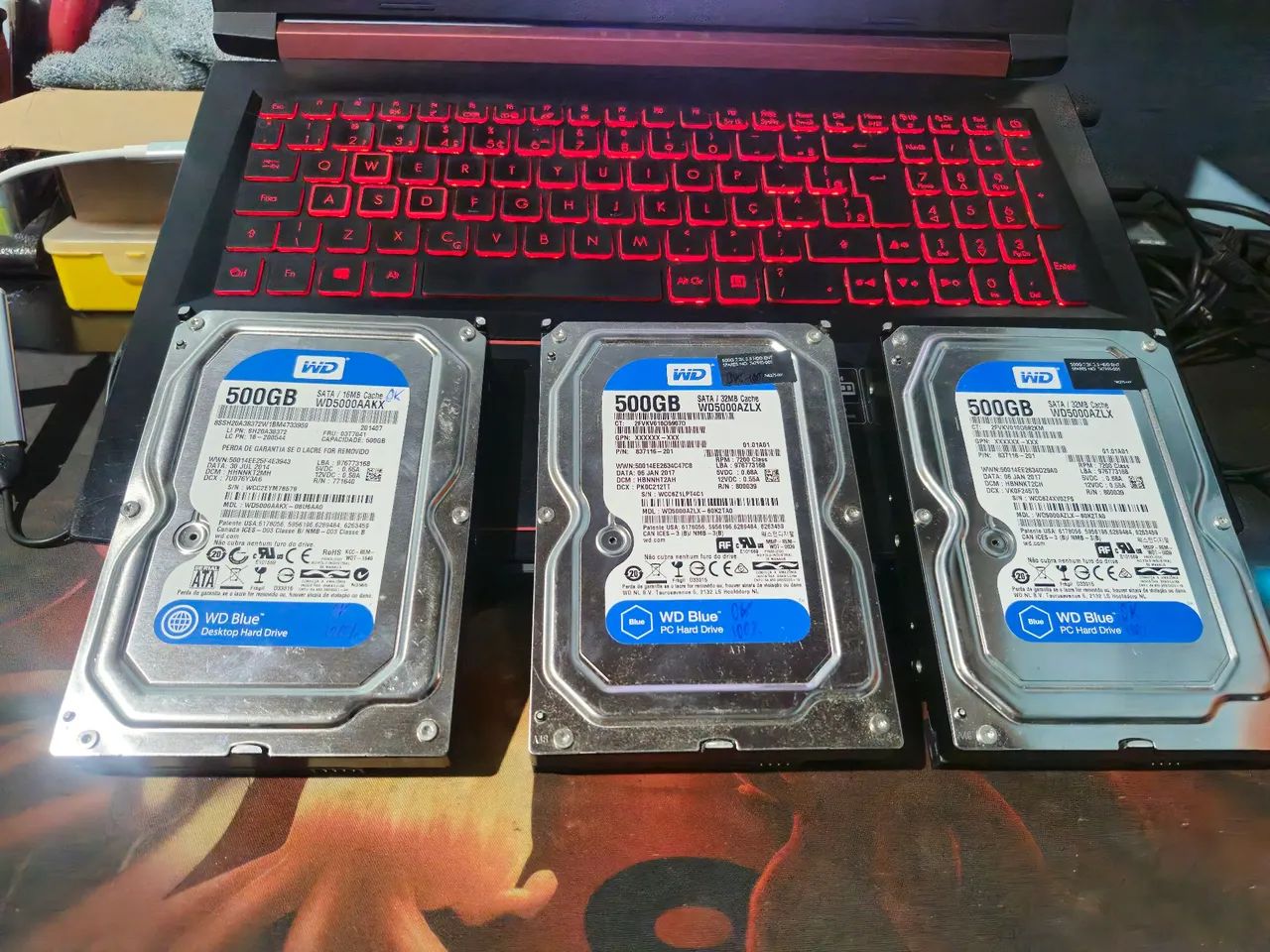 HD 500GB - 100% | Valor un 75,00 Reais.