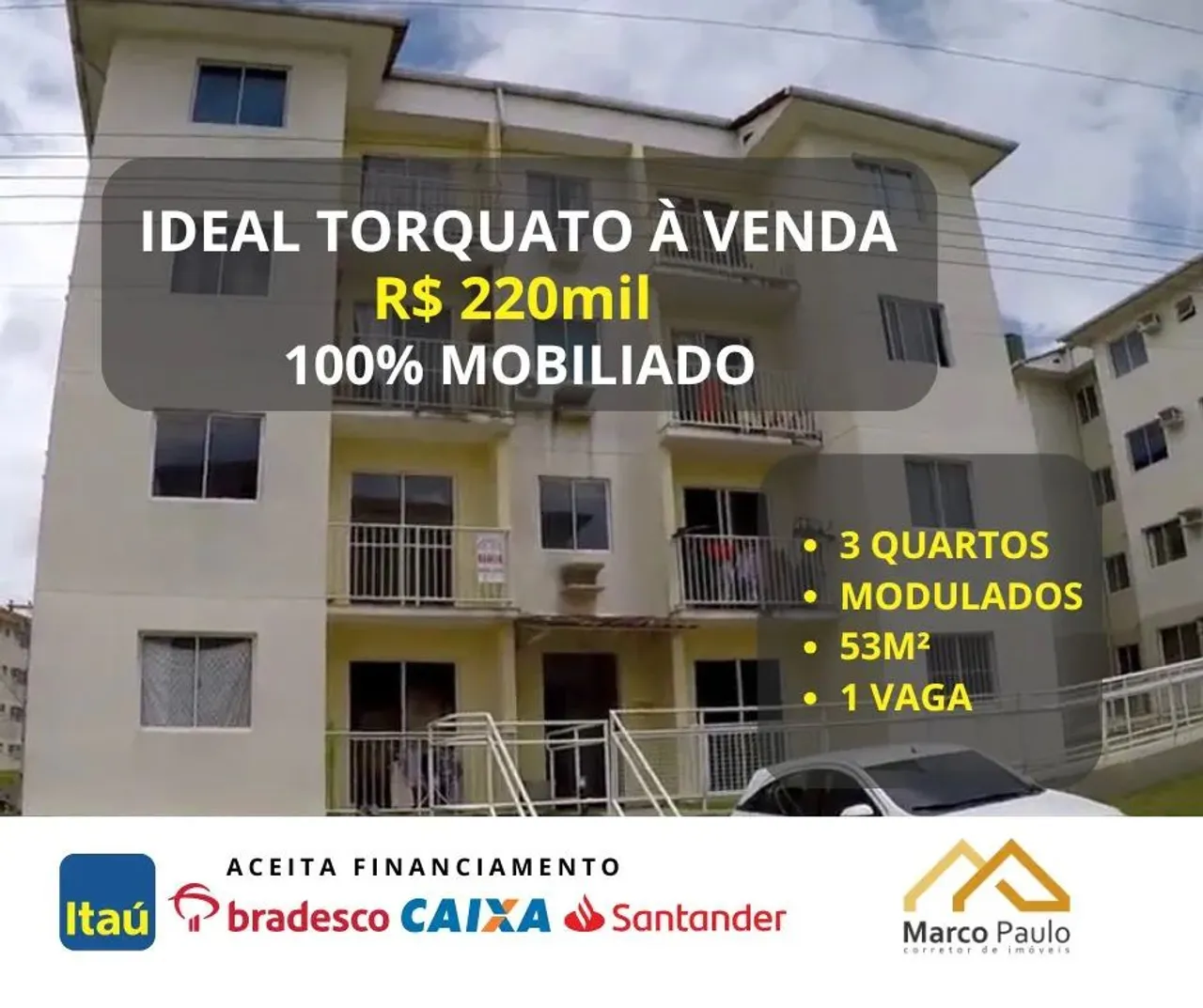 Apartamento 100% Mobiliado à Venda no Condomínio Ideal Torquato