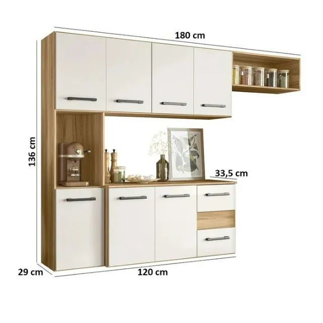 "Cozinha Compacta Juliete: Sofisticação e Praticidade em um Design Suspenso com 7 Portas e - Foto 4