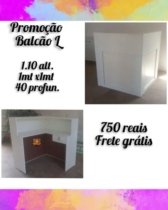 Balcão L para Loja - Novo