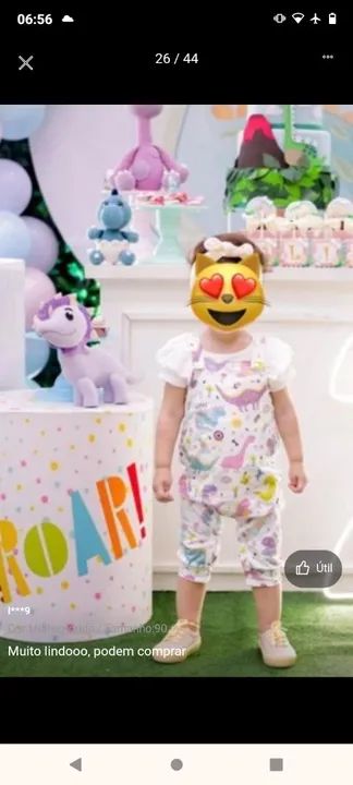 Macacão Unissex Dinossauros - Bebê - 12/24 meses - Shein - Foto 4