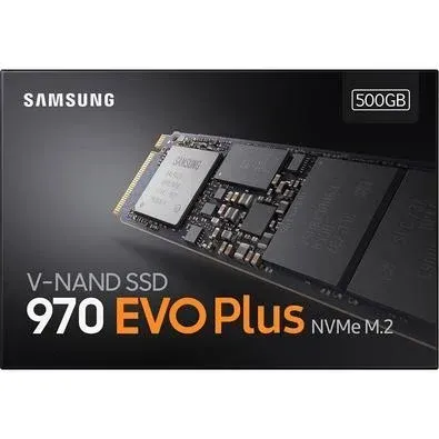 SSD Samsung 970 EVO Plus, 500GB, M.2 NVMe, Leitura: 3500MB/s e Gravação: 3200MB/s