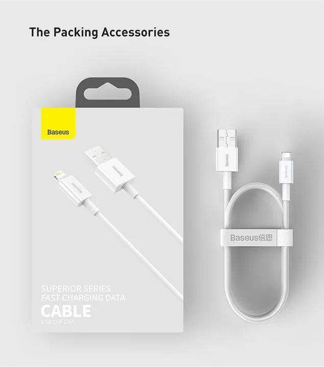 Cabo de Carregamento Rápido 2m  Baseus para iPhone