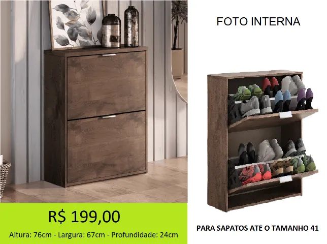 Sapateira duas portas - simplifique seu espaço  - Foto 2