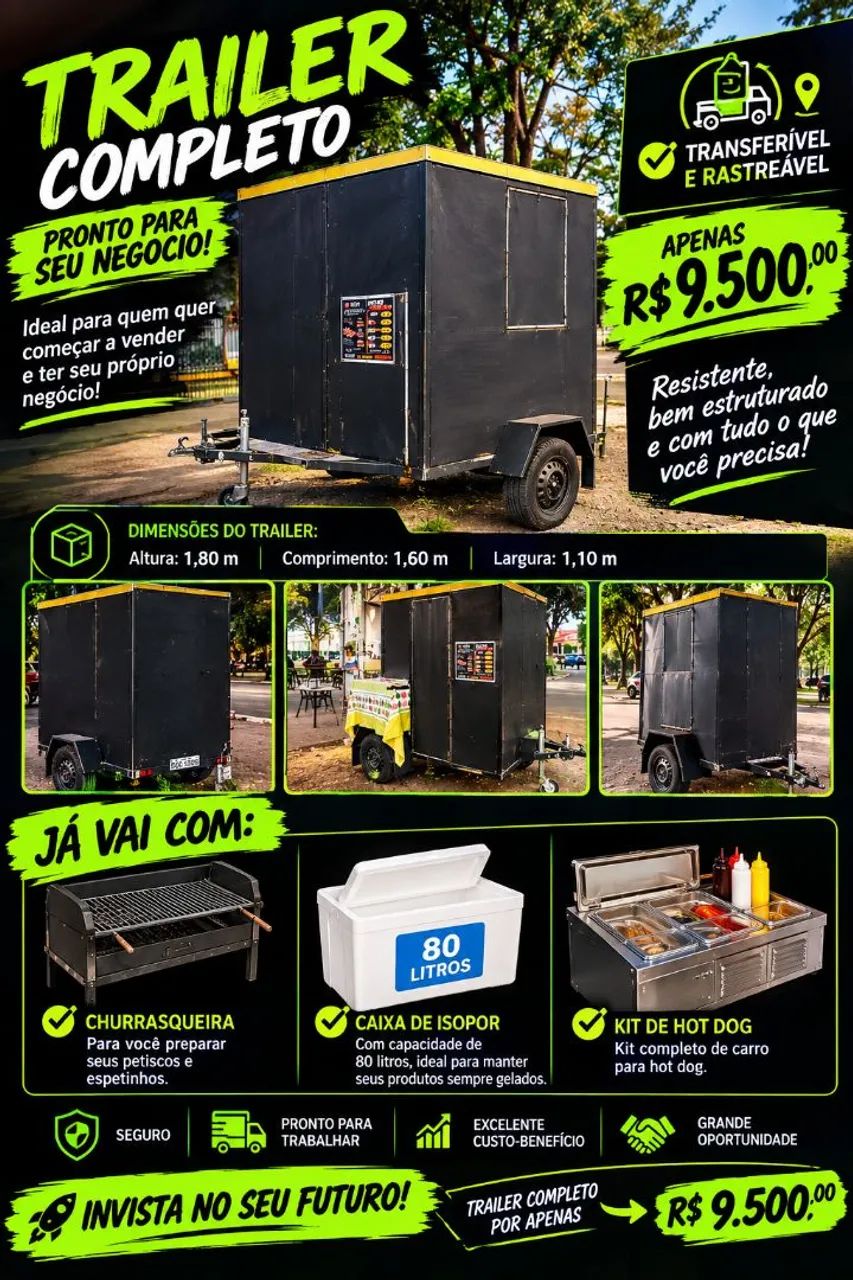 Vende se trailer de lanches