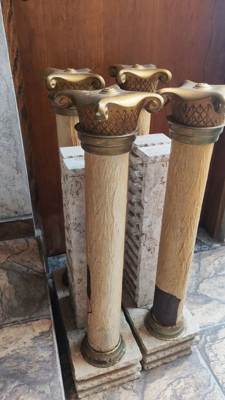 Vendo conjunto com 4 colunas/pés ornamentais para mesa - Foto 5