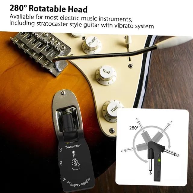 Transmissor Receptor Sem Fio Ammoon Para Guitarra, Violão, Baixo P10 - Foto 4