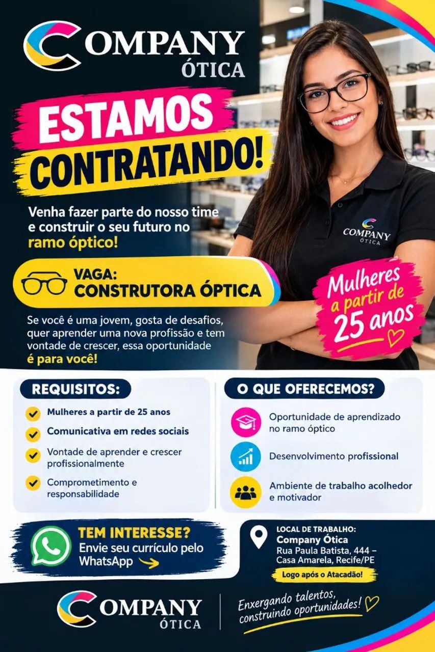 Vaga consultora ótica 