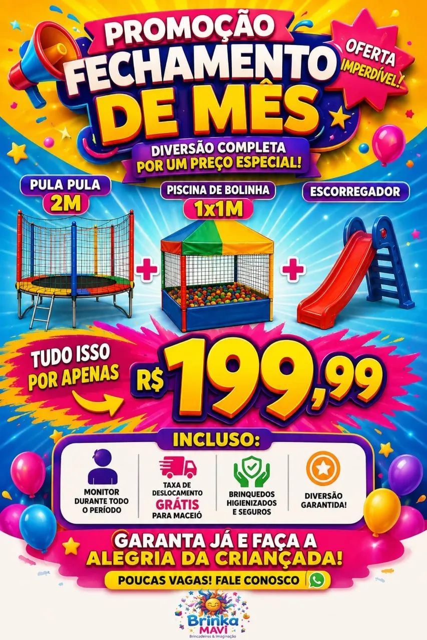 Pula pula e piscina de bolinha 