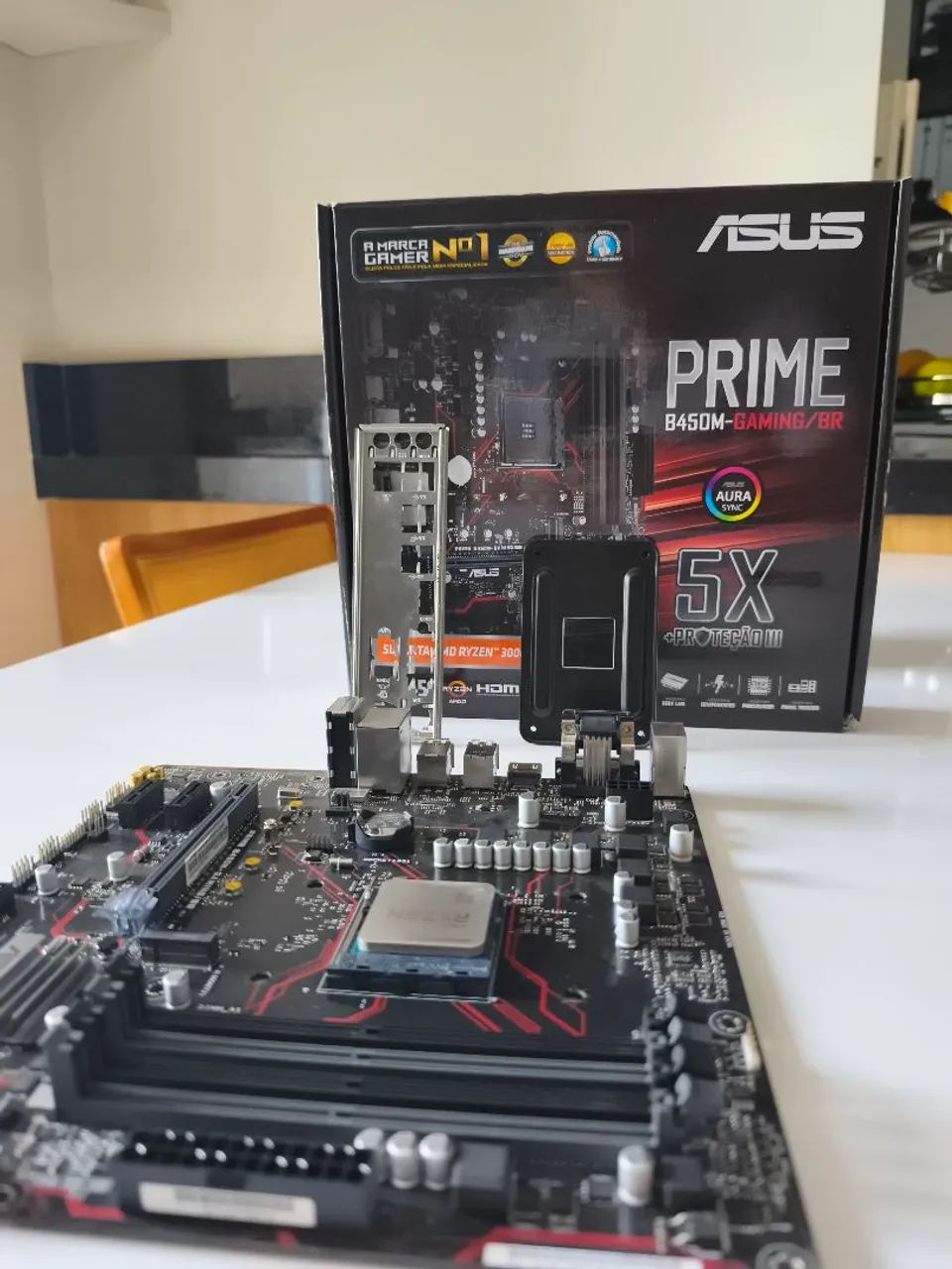 Kit com placa mãe Asus PRIME B450M-GAMING/BR (com caixa) e processador Ryzen 5 3600 - Foto 5