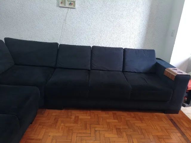 Sofá de Canto (em L) - Suede - Perfeito estado - Foto 5