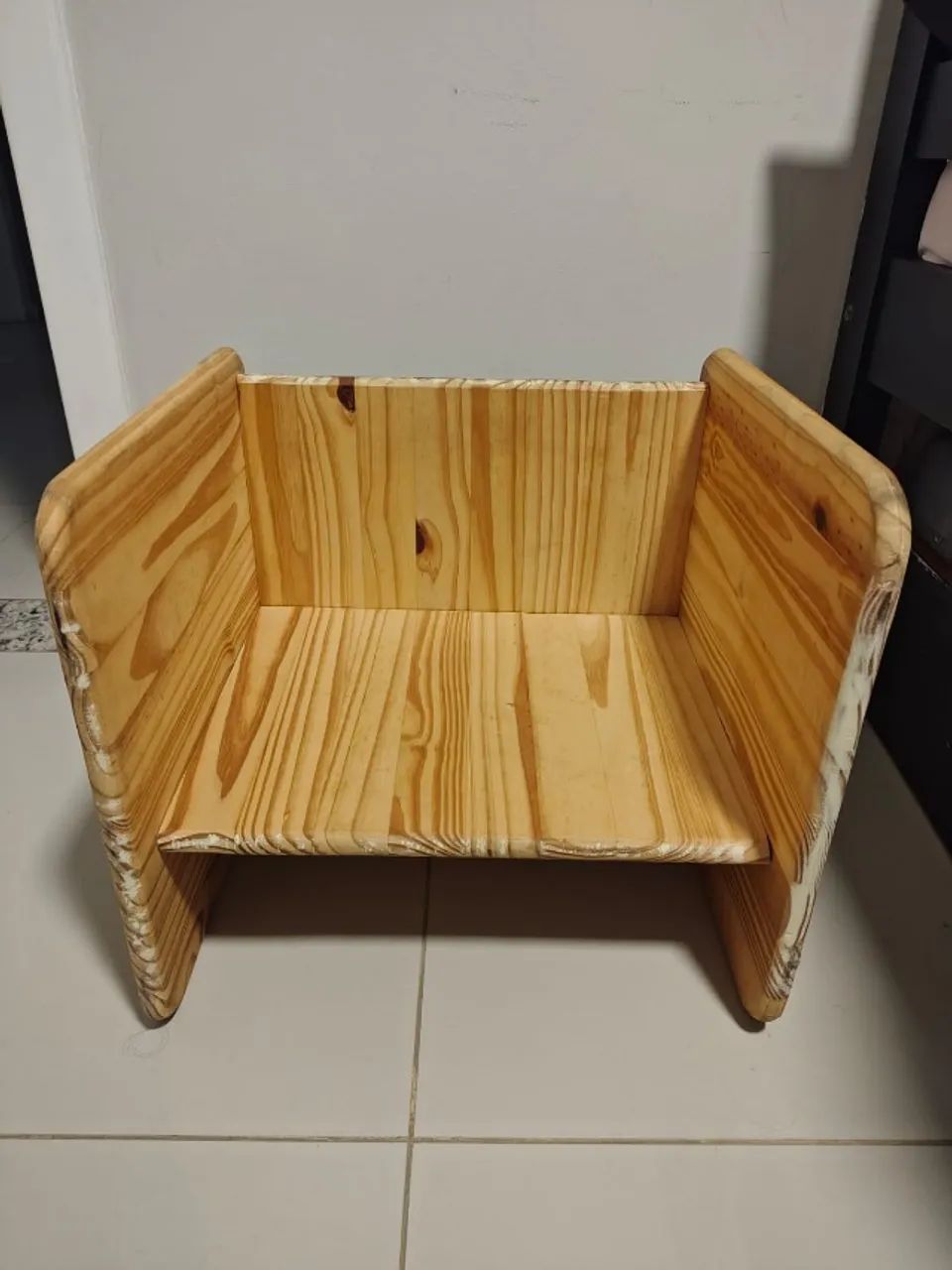 Cadeira Cubo Montessori 3 em 1 em pinus