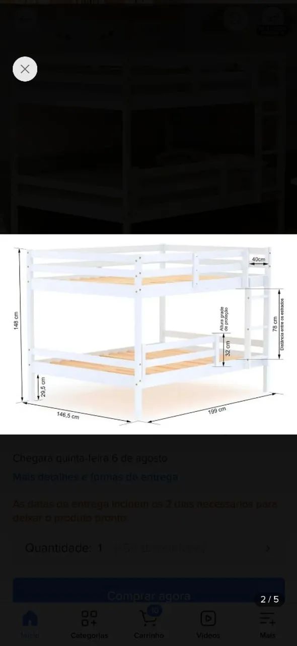 Cama beliche casal  - Foto 4