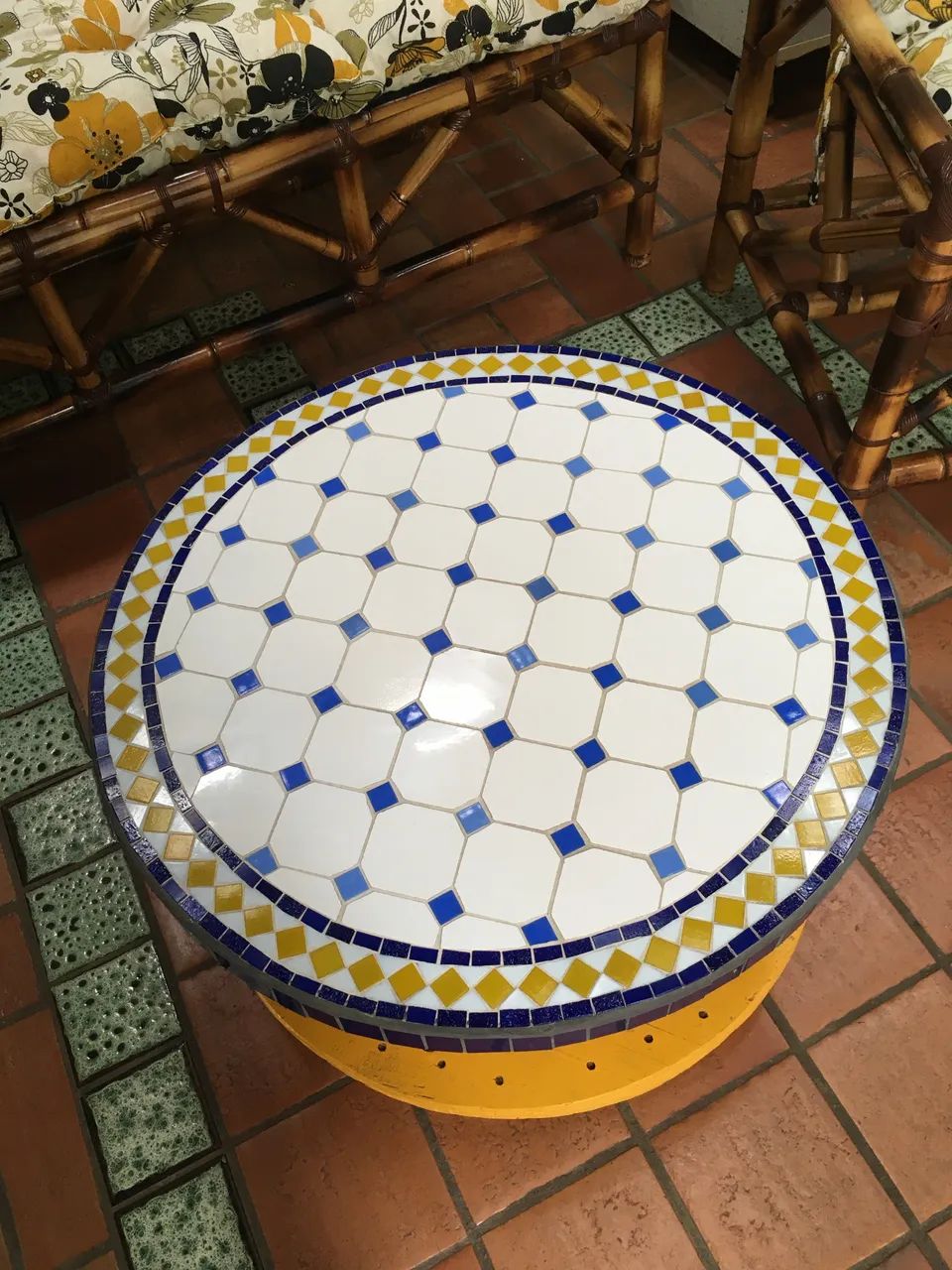 Mesa de centro mosaico em carretel - Foto 2
