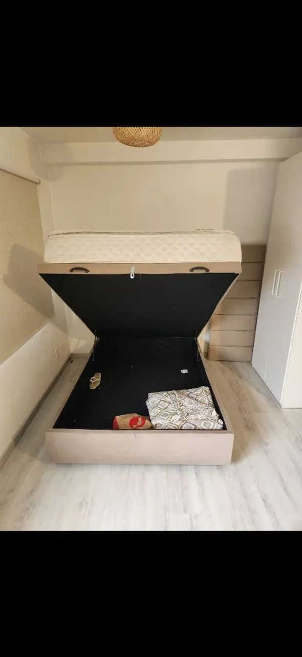 Cama box Baú Casal com cabeceira e colchão  - Foto 4