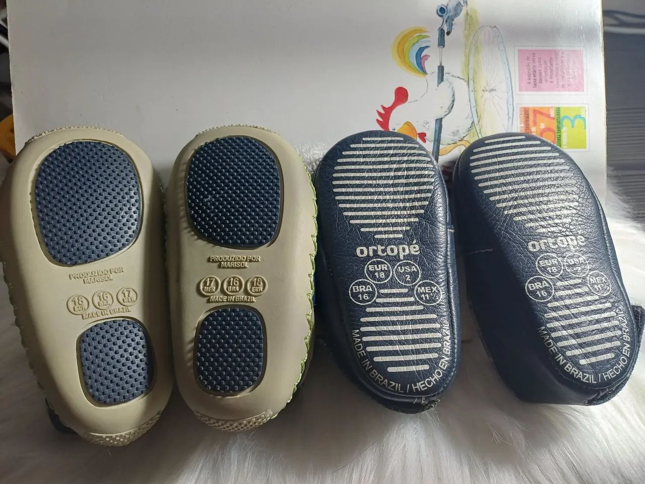 2 calçados infantis,  1 mocassim Ortopé de couro legítimo + 1 tênis Tigor, ambos azuis. - Foto 2
