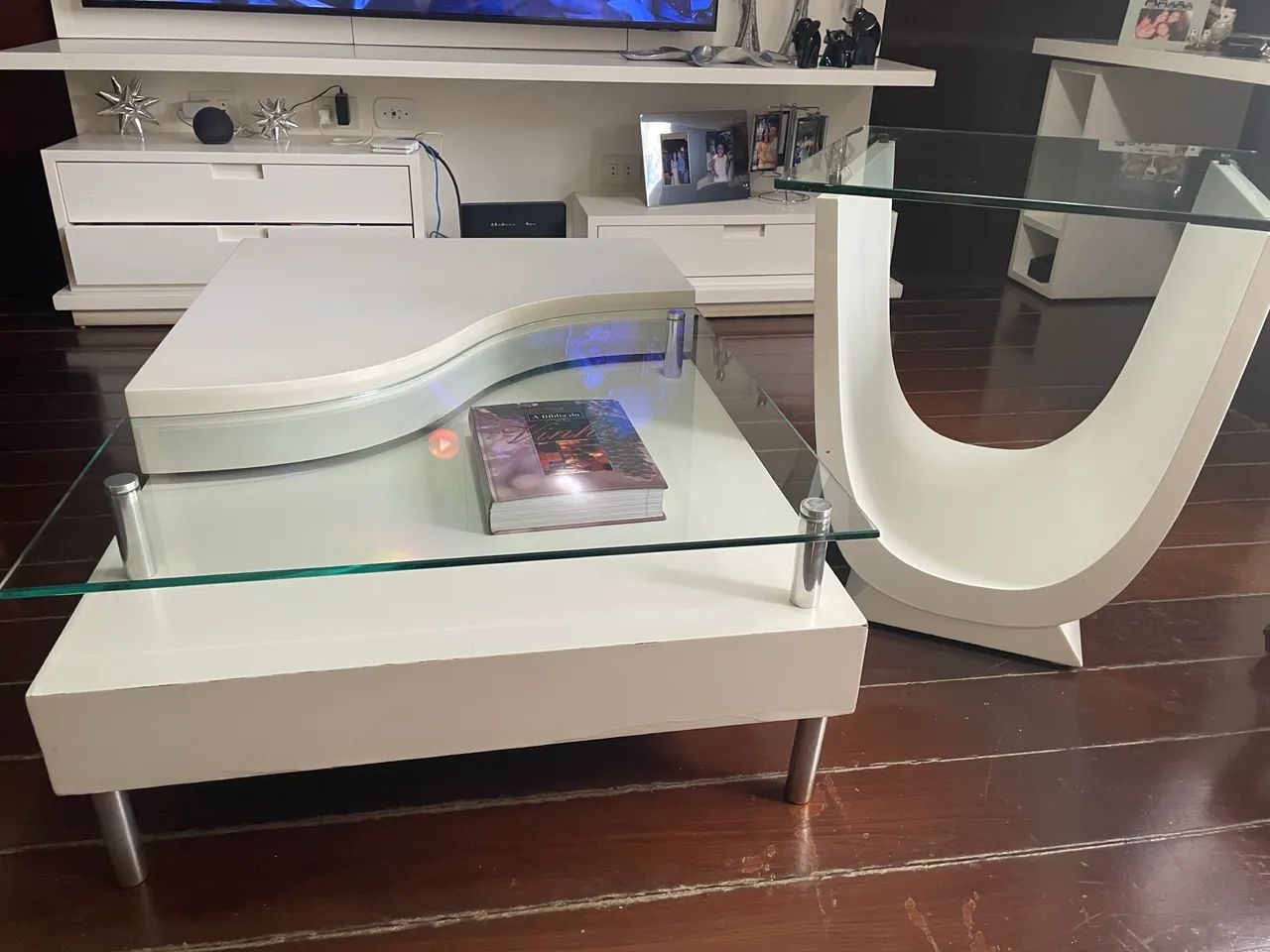 Mesa de canto e Mesa de centro em laca branca  - Foto 3