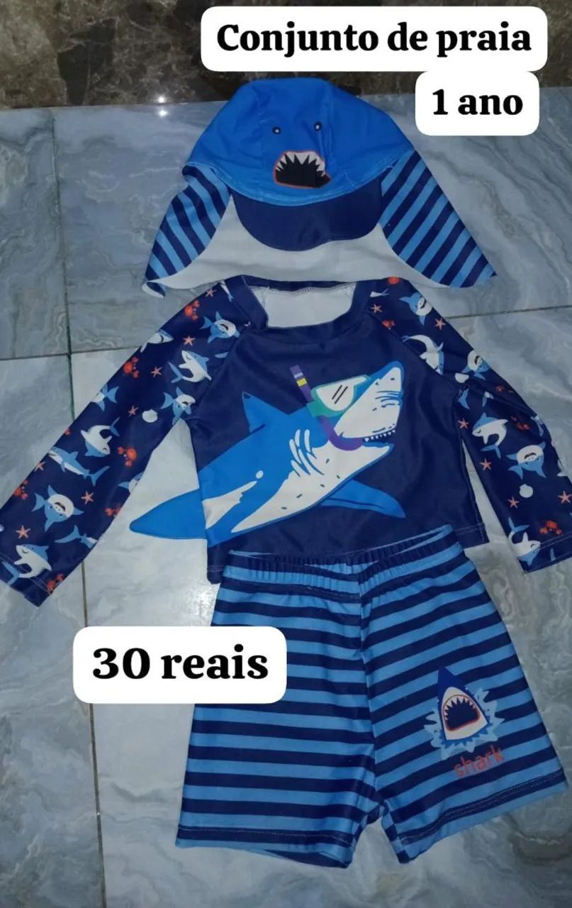 Conjunto praia infantil 1 ano (seminovo)