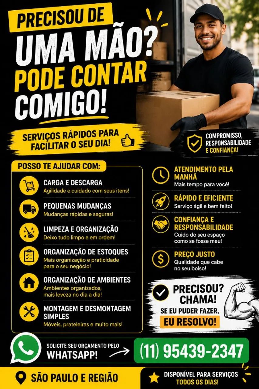 PRECISOU DE UMA MÃO? SERVIÇOS RÁPIDOS EM SÃO PAULO - Foto 2