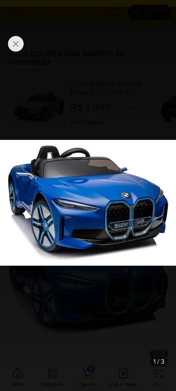 Carrinho eletrico infantil BMW l14 