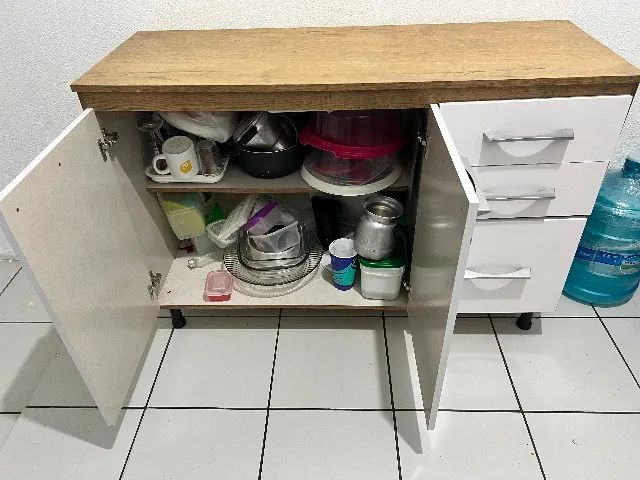 Armário / Balcão de Cozinha (Madeirado e Branco) - Foto 2