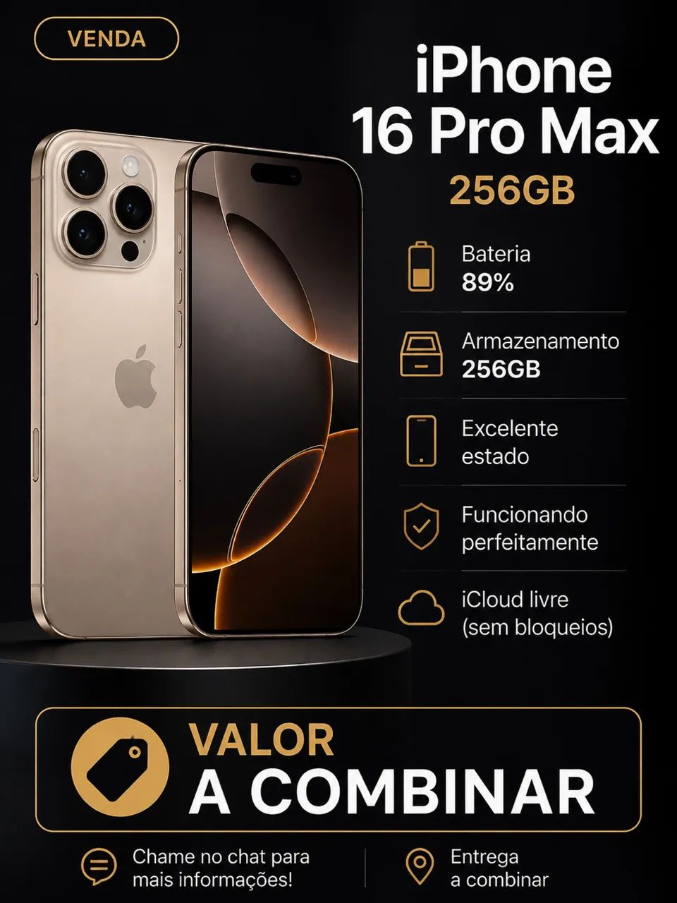 ? iPhone 16 Pro Max 256GB - Excelente Estado