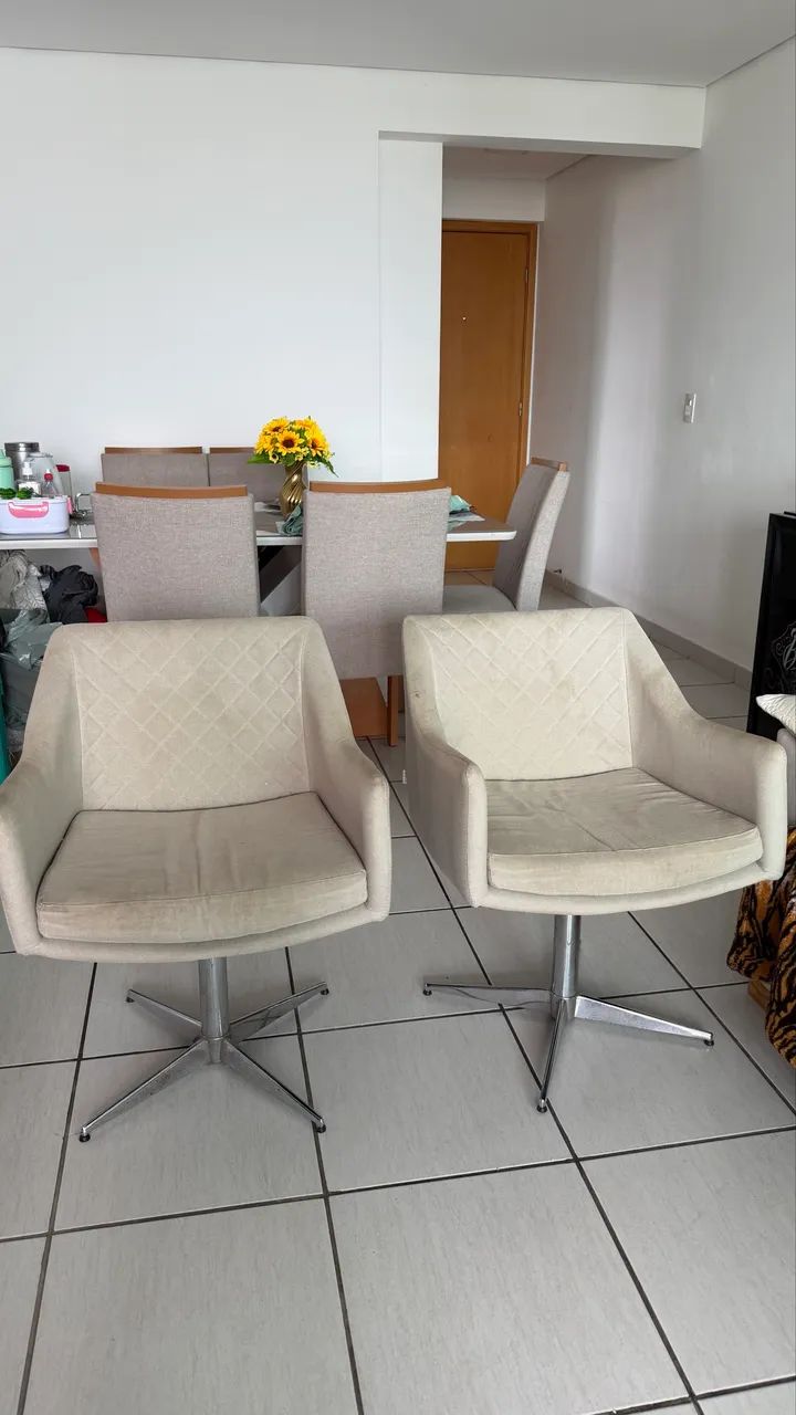 Poltronas giratórias linho  - Foto 4
