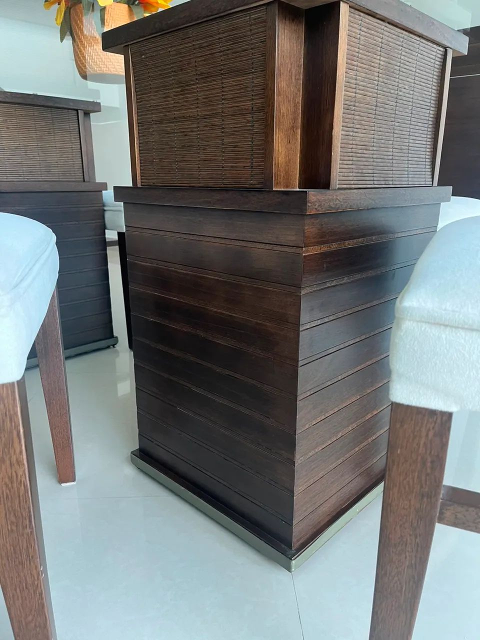 Mesa de jantar madeira maciça / de vidro com 6 cadeiras  - Foto 3